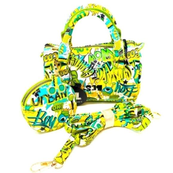 2-N-1 Graffiti Mini Handbag and Wallet - Picture 5 of 7